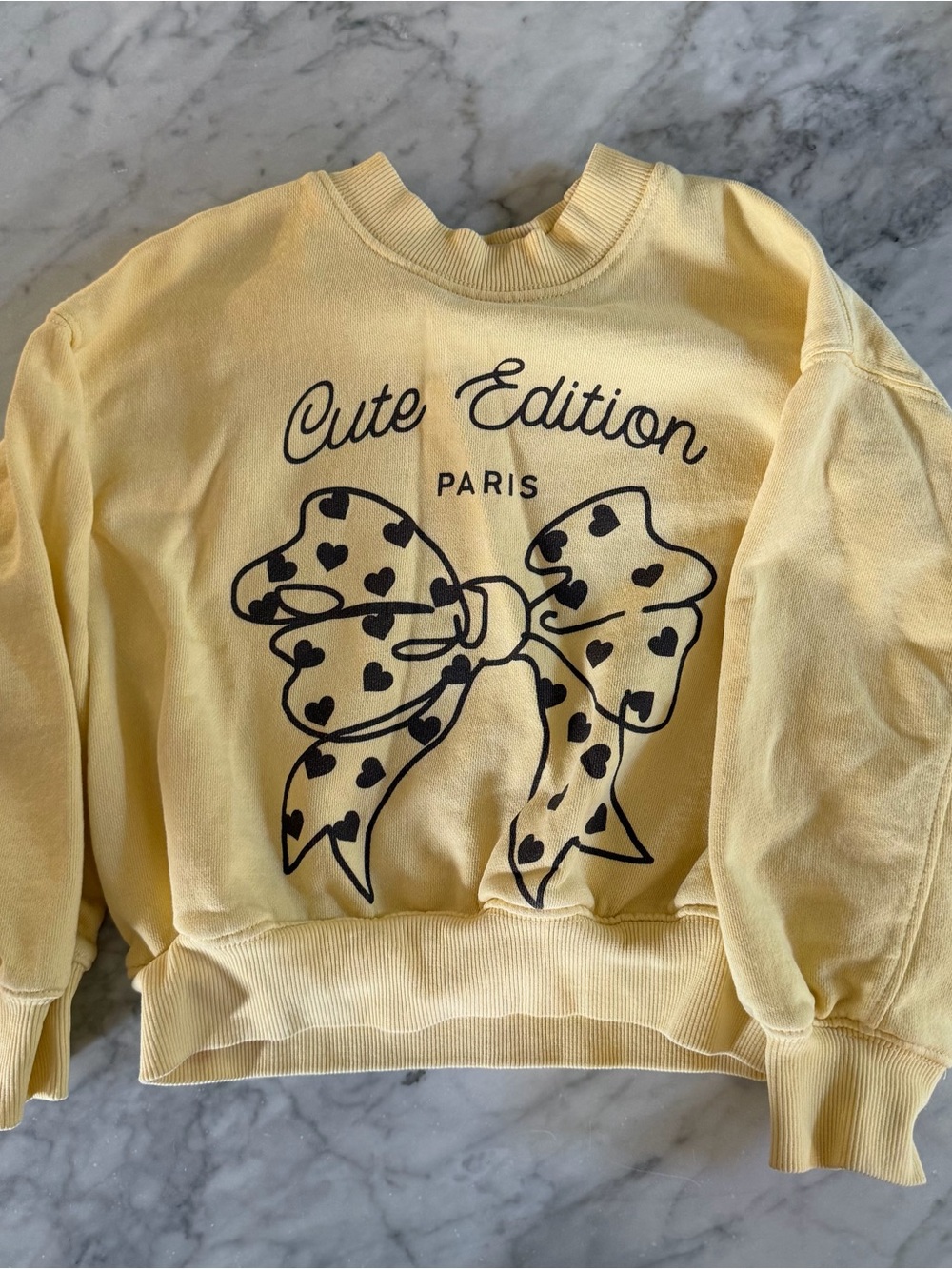 Zara butter yellow Graphic Sweatshirt